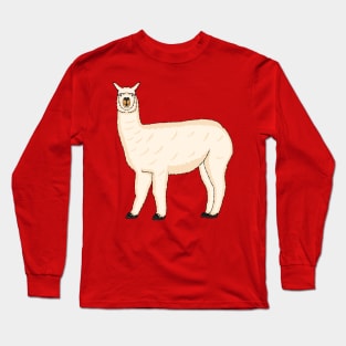 Llama cartoon illustration Long Sleeve T-Shirt